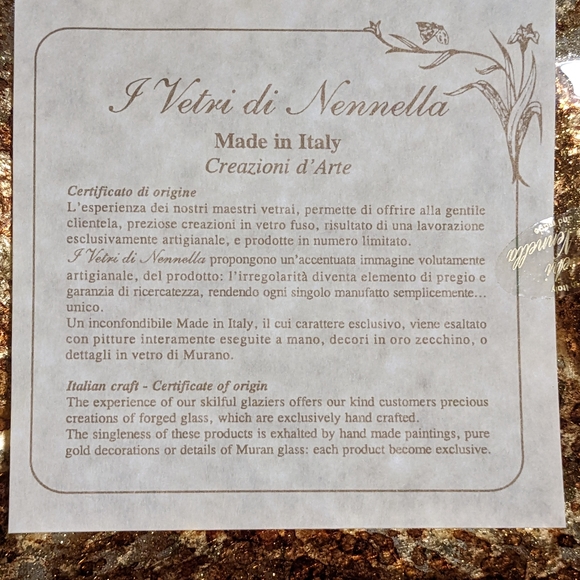 Vetri Di Nennella Italian Art Fused Glass Gold Copper Platter - Picture 3 of 7